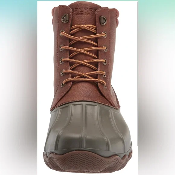 SPERRY Men's Brown and Green Duck Boots - Picture 13 of 16